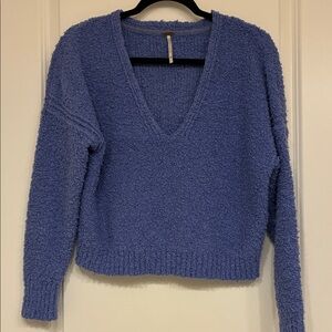 Free People Fuzzy Blue Sweater